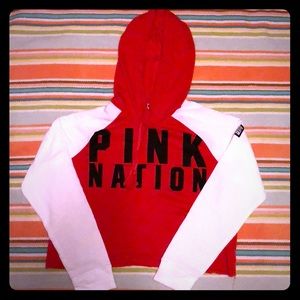 🌹PinkNation By VS red crop top hoodie